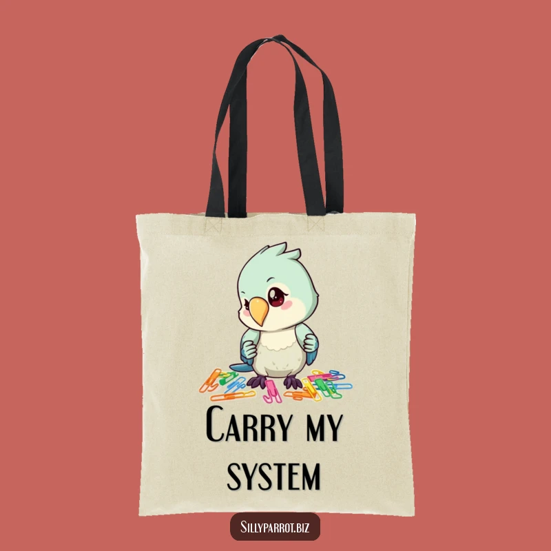 Funny Parrot Tote Bag: Stylish Clip Organizer, Perfect Eco-Friendly Funny Gift