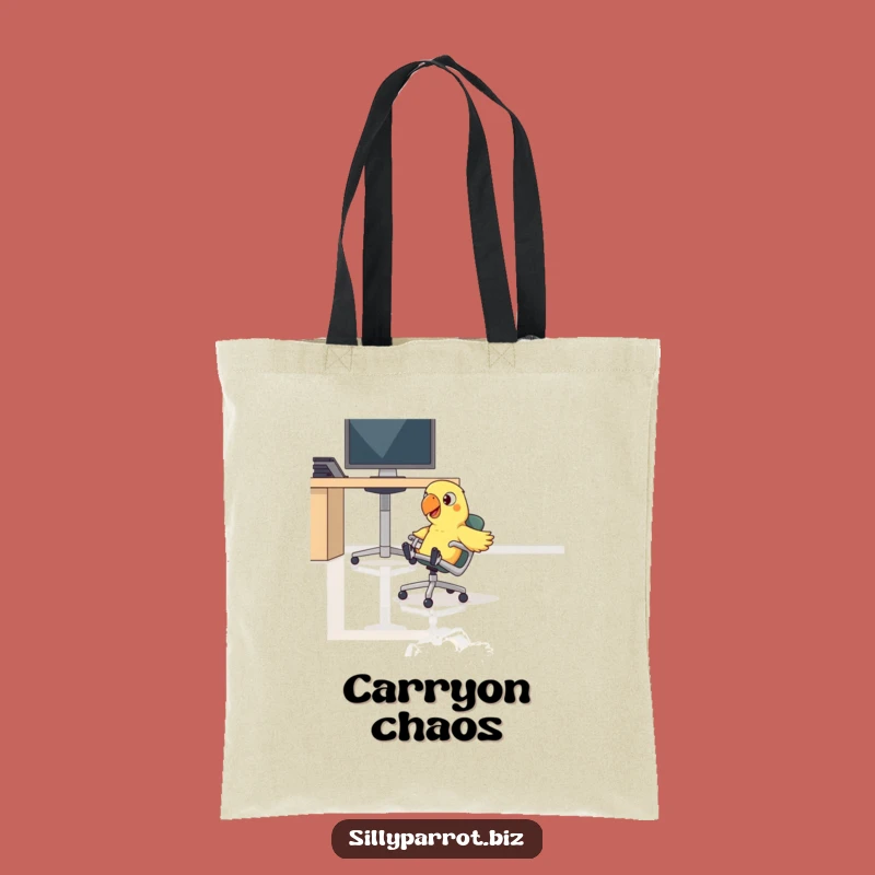 Funny Parrot Glide Tote Bag - Hilarious Office Organizer Gift for the Swift