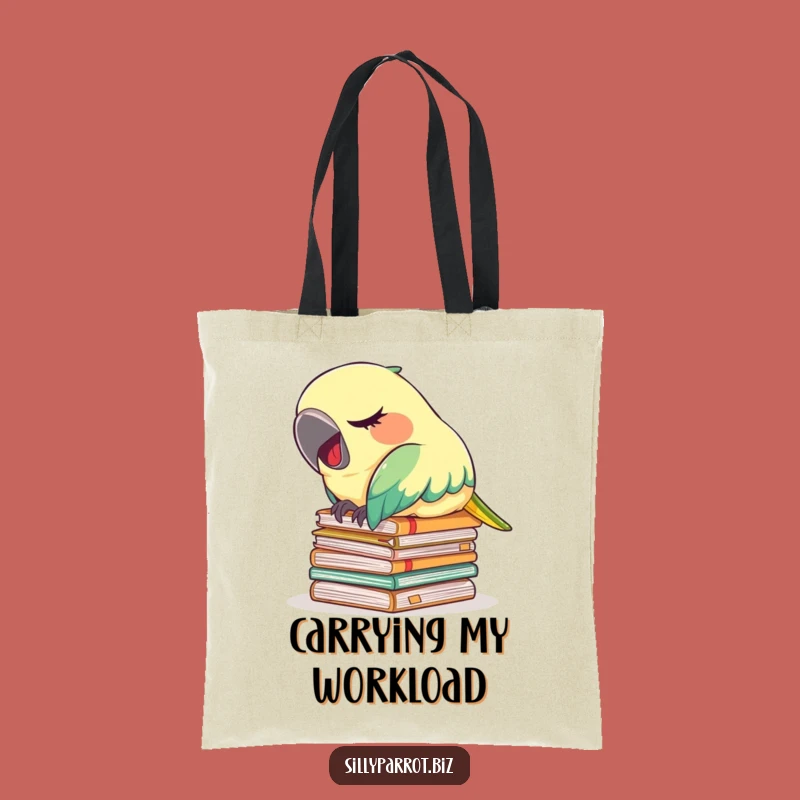 Funny Tired Parrot Tote Bag: Carry Your Files (or Your Tiredness) with Ease