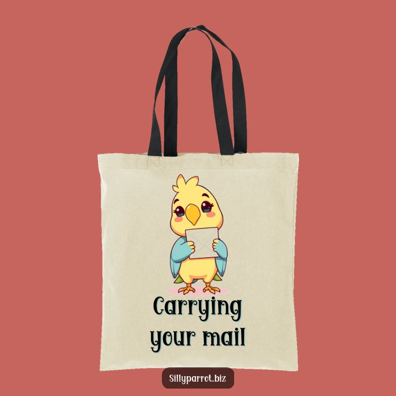 Funny Delivery Parrot Tote Bag - Cheerful Bird Mail Carrier Bag