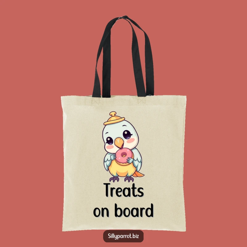 Funny Parrot Donut Tote Bag: Stylish Carry-All, Perfect Cute Funny Gift