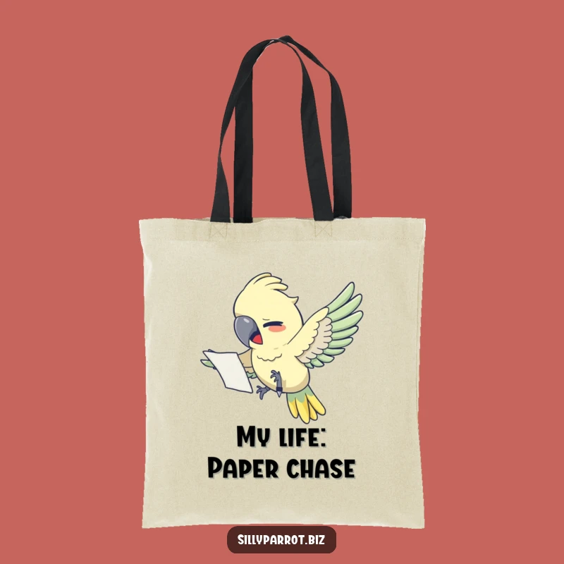 Funny Stressed Parrot Tote Bag - Chic Office Humor Carry-All for Parrot Fans